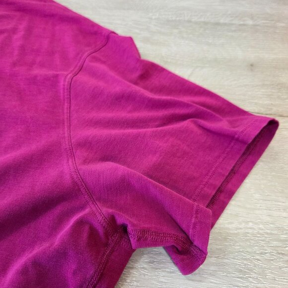 Lululemon Back in Action Short Sleeve Shirt Magenta Purple Womens Plus Size 20 - Picture 10 of 16